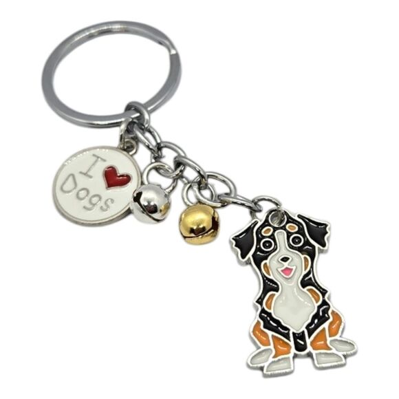 Border Collie 🐶 Love Dogs Bag Charm Key Ring Pet Mom Dad Gift Keyring Keychain - Picture 6 of 6
